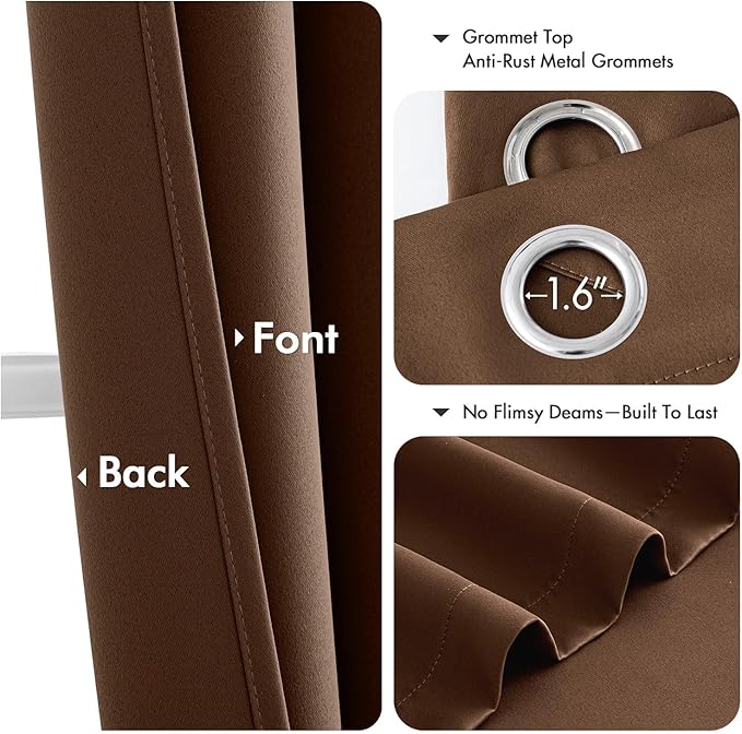 MIULEE Bedroom Blackout Curtains Thermal Insulated Room Darkening Drapes - Image 4