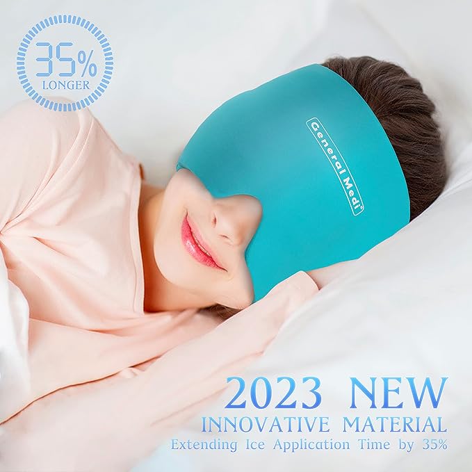 General Medi Headache & Migraine Ice Wrap Cap, Cold Therapy Migraine Relief Hat - Image 5