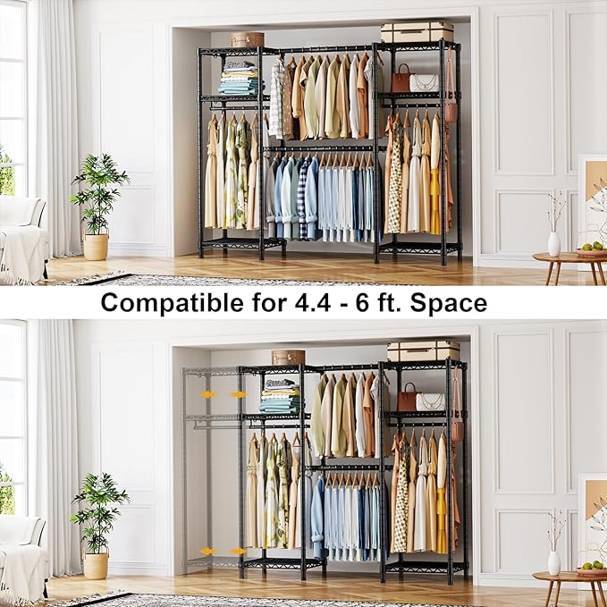 Ulif E7 Garment Rack, Heavy Duty Clothes Storage System - Image 4