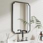 22x34 Inch Black Bathroom Mirror, Metal Framed Wall Mirror by FerytangeHome