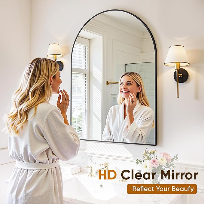 Arched Mirror 20"x30", Bathroom Mirror, Wall Mounted Vanity Mirror - Image 5