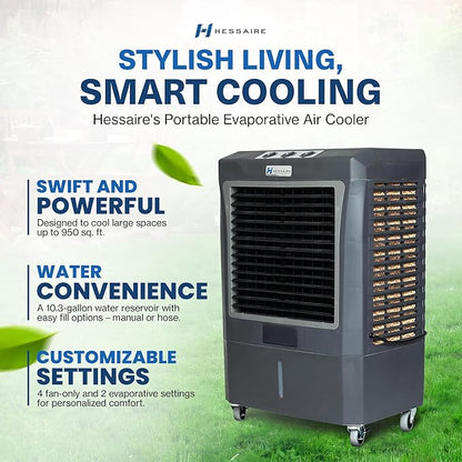 Hessaire MC37M Indoor or Outdoor Portable Oscillating Evaporative Swamp Air - Image 4