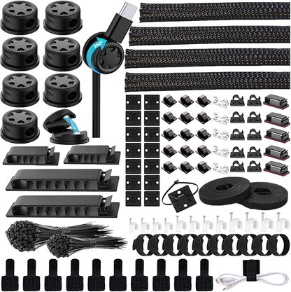 ELII 328Pcs Cable Management Kit, 8 Magnetic Cable Holder, 69Adhesive Cable by OfficeArtCraftsProducts