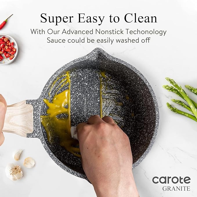 CAROTE 1.5Qt & 3.0Qt Sauce Pan Sets - Image 4