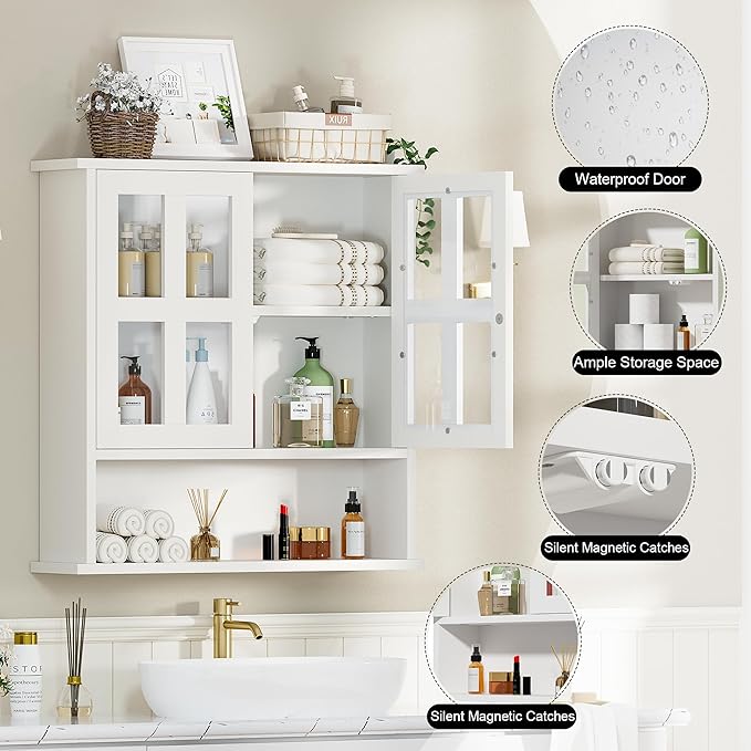 Modern Hanging Bathroom Cabinet, Sturdy Wooden Medicine Cabinet - Image 3