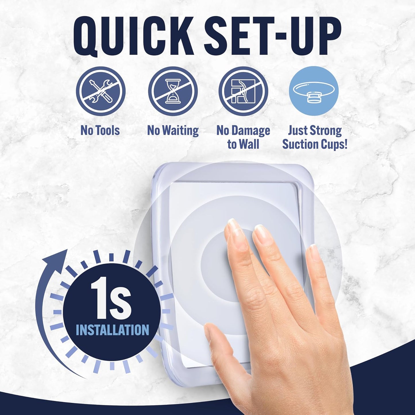 Small Travel Fogless Shower Mirror for Shaving, 5.3" x 5.3" | Built for Everyday Durability: Shatterproof Stick On Shave Mirror for Bathroom - Triple Suction Cups, Compact, & Anti-Fog
