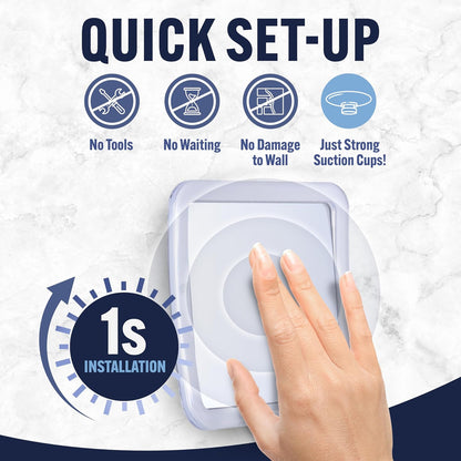Small Travel Fogless Shower Mirror for Shaving, 5.3" x 5.3" | Built for Everyday Durability: Shatterproof Stick On Shave Mirror for Bathroom - Triple Suction Cups, Compact, & Anti-Fog