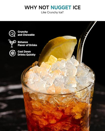 EUHOMY Under Counter Nugget Ice Maker Machine, Bulit-in Freestanding Ice Maker - Image 2
