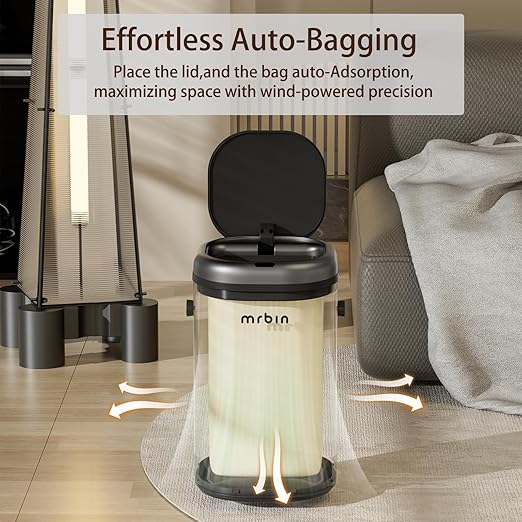 MRBIN Stainless Steel Adsorption Motion Sensor Trash Can Removable, 18L / - Image 2