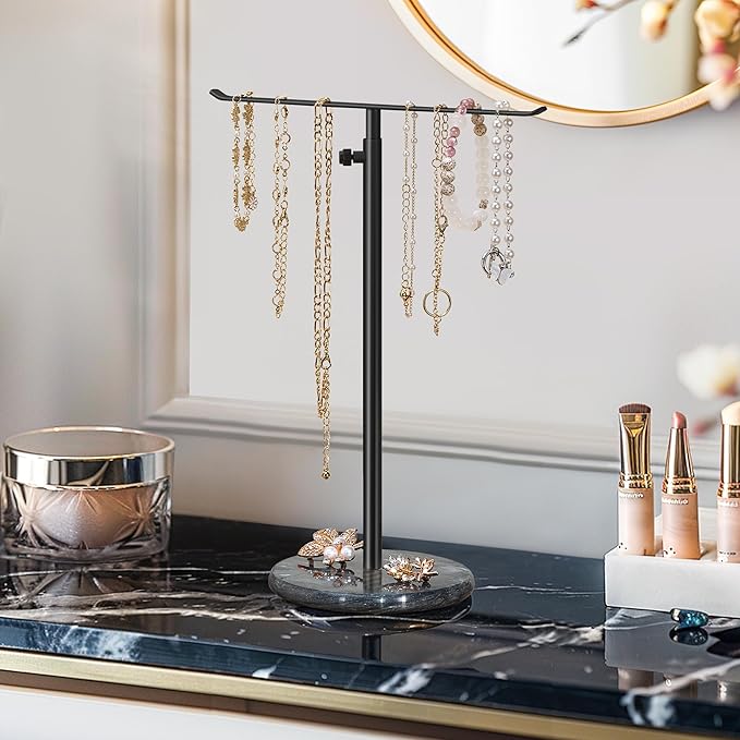 Josmimic Black Necklace Holder Jewelry Organizer Stand – Adjustable Height - Image 3