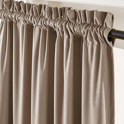 Lazzzy Velvet Blackout Curtains Thermal Insulated Room Window Drapes Super Soft - Image 2