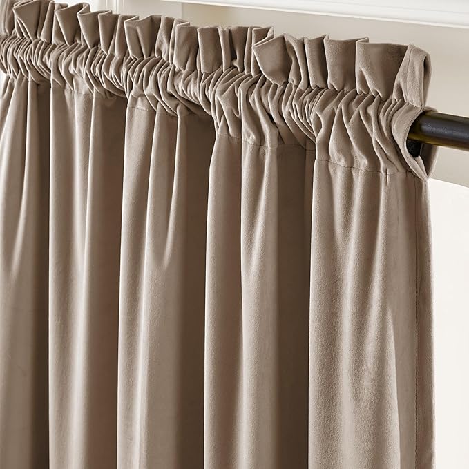 Lazzzy Velvet Blackout Extra Long Curtains Thermal Insulated Room Window Drapes - Image 2
