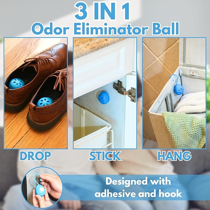 Air Jungles Shoe Deodorizer Balls 6 Ct, Fresh Linen Scent, Odor Remover Balls - Image 8