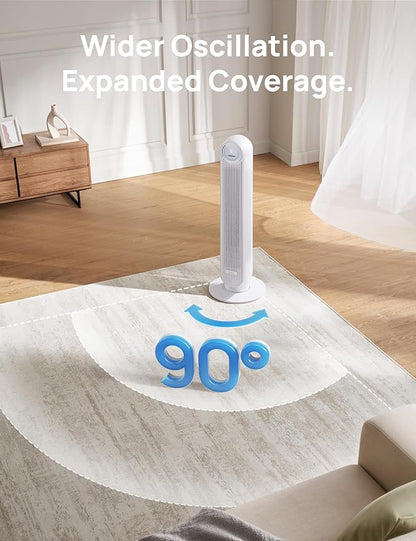 Dreo Tower Fan for Bedroom, 25ft/s Velocity Quiet Floor Fan, 90° Oscillating - Image 5