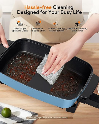 Nuwave Medley XL Digital Electric Skillet, Family Size Griddle w/Glass Lid - Image 9