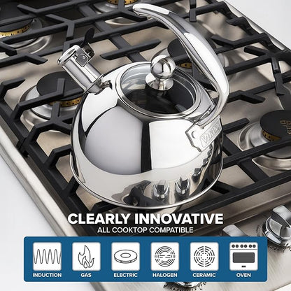 Viking 3-Ply Stainless Steel Tea Kettle, 2.6 Quart Stovetop Hot Water Pot - Image 6
