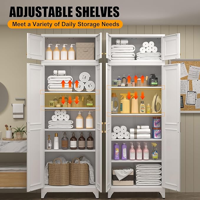 Kitchen Pantry Storage Cabinets, Utility Kitchen Cupboard, Large Steel Cabinets - Image 5