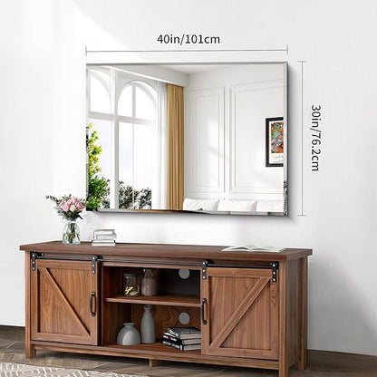 CILIBER Beveled Bathroom Mirror, 30x40 Large Frameless Mirrors - Image 3