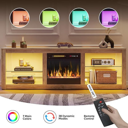Bestier 63 Inch Modern Fireplace TV Stand - Image 4