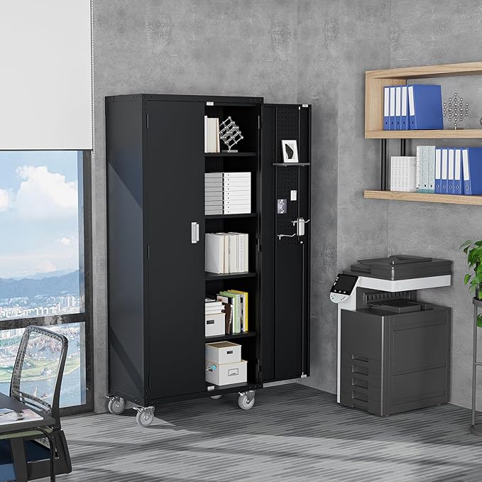 VINGLI 72'' Tall Garage Storage Cabinet, Metal Storage Cabinet - Image 8