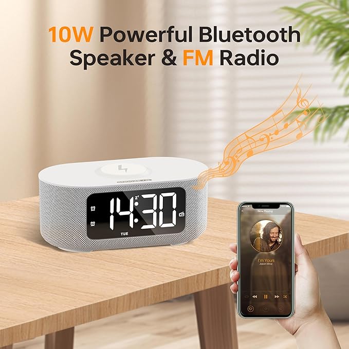 JALL Fabric Alarm Clock for Bedroom, - Image 4