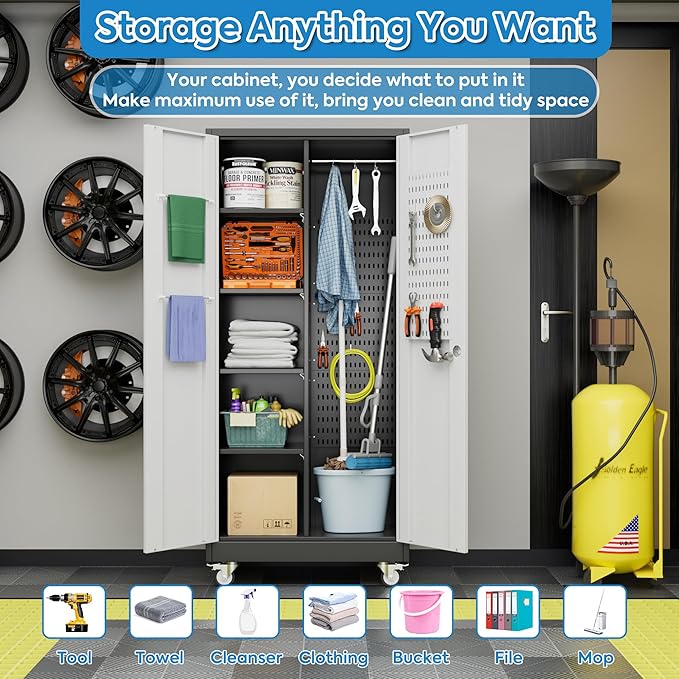 SUXXAN Broom Closet Storage Cabinet - Image 5