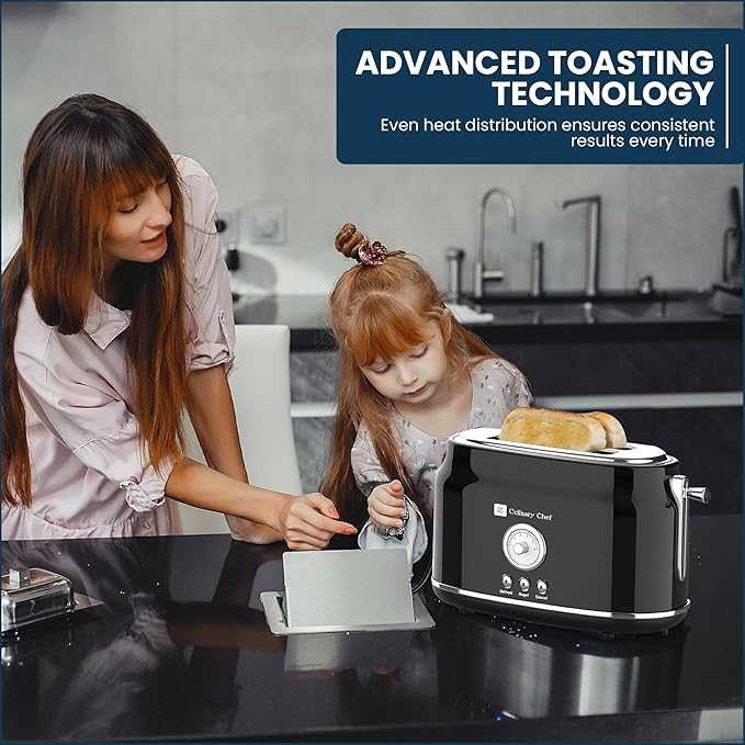 Frigidaire ETO102-WHITE, 2 Slice Toaster, Retro Style, Wide Slot - Image 7