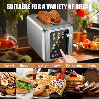 2 Slice Toaster, Touchscreen & Dual Independent Control Panel, 5 Basic - Image 4