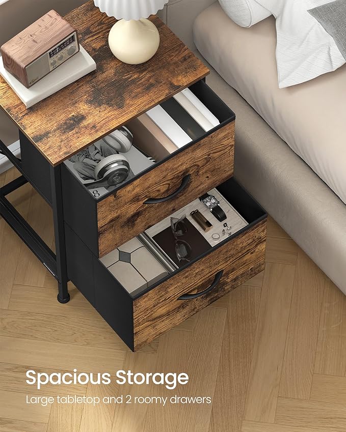 SONGMICS Dresser for Bedroom, Chest of Drawers, Nightstand, 2 Non-Woven Fabric - Image 4