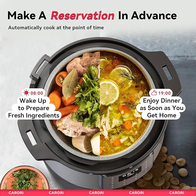 1200W 12-in-1 Electric Pressure Cooker 8Qt, Stainless Steel Pressure Cooker - Image 7