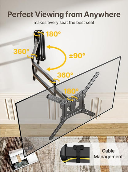monTEK Long Arm TV Wall Mount for Most 23-65 Inch TVs, 37 Inch Long Extension - Image 5