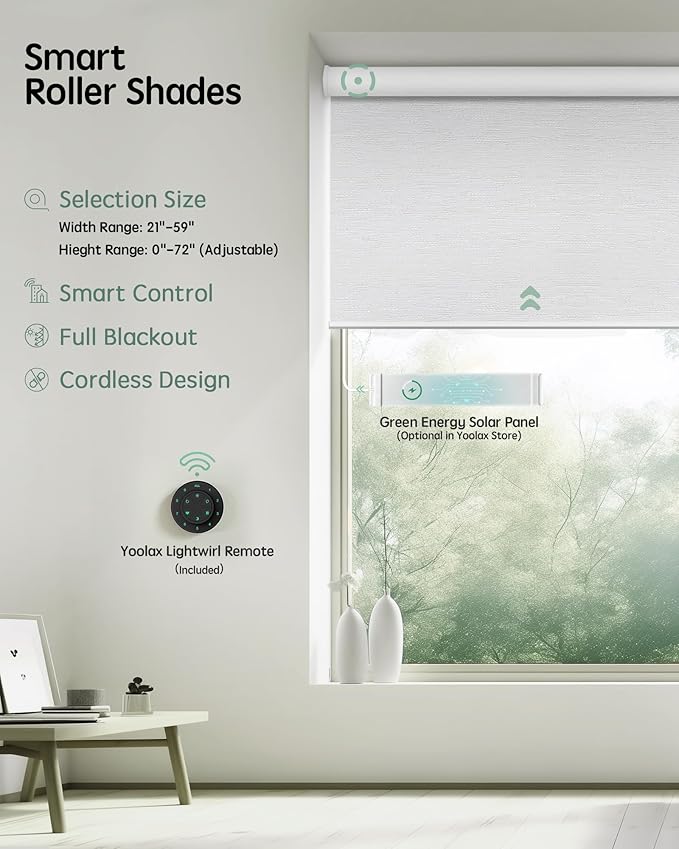 Yoolax Motorized Blinds with Remote, Electric Window Shades Compatible with - Image 2