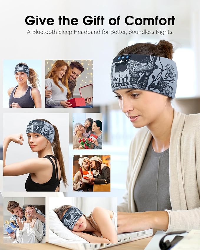 MUSICOZY Sleep Headphones Bluetooth Headband, Wireless Sleeping Headphones - Image 6