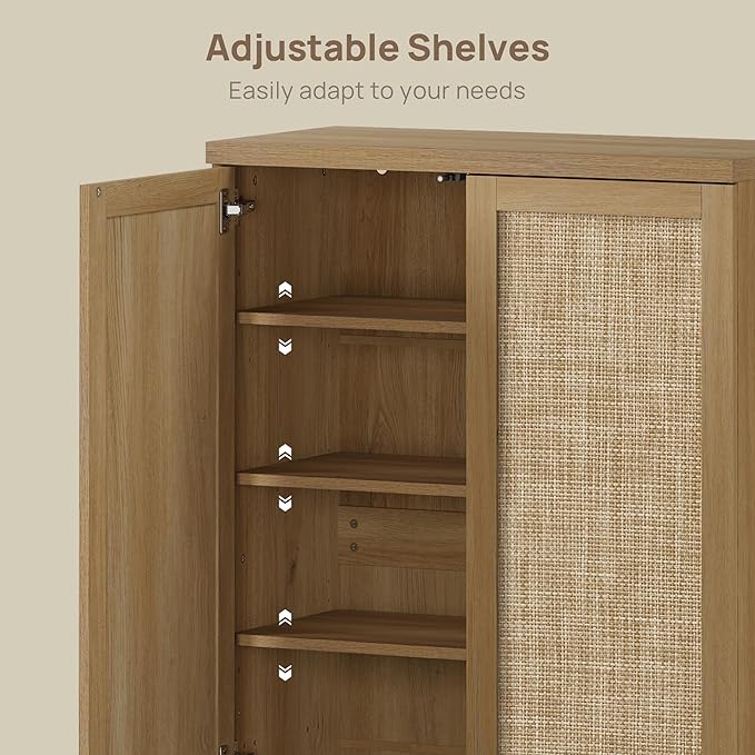 SICOTAS Rattan Shoe Storage Cabinet - Image 5