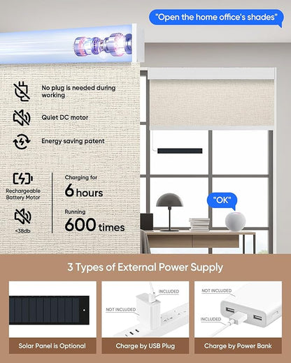 Kincmo Motorized Blinds with Remote, 100% Blackout Motorized Roller Shades Work - Image 5