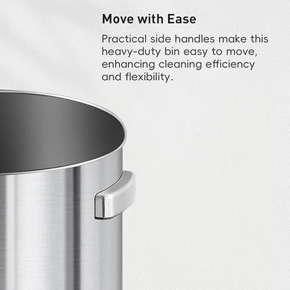 EKO 32-Gallon Round Stainless Steel Open Top Trash Can, Large Commercial Waste - Image 5
