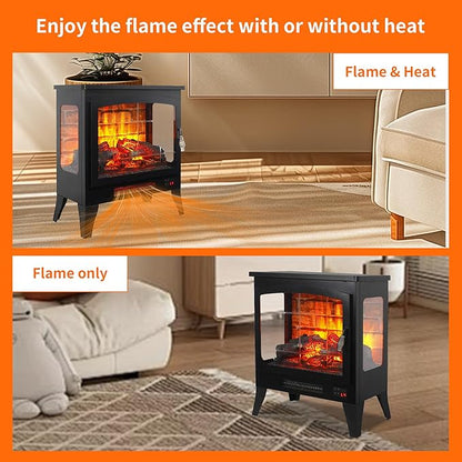 21" Electric Fireplace Stove Heater, Freestanding Electric Fireplace - Image 3
