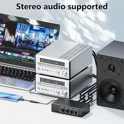 3.5mm Aux + RCA L/R Audio Splitter 1 in 4 Out, BolAAzuL 4-Way Stereo Audio - Image 4