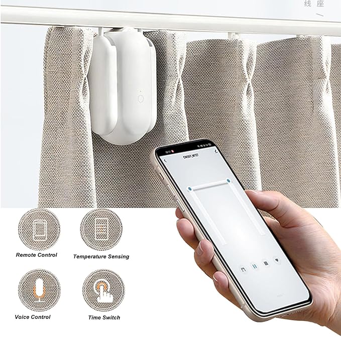 Changor Smart Curtain Opener, Automatic Remote Control Voice Compatible Curtain - Image 2