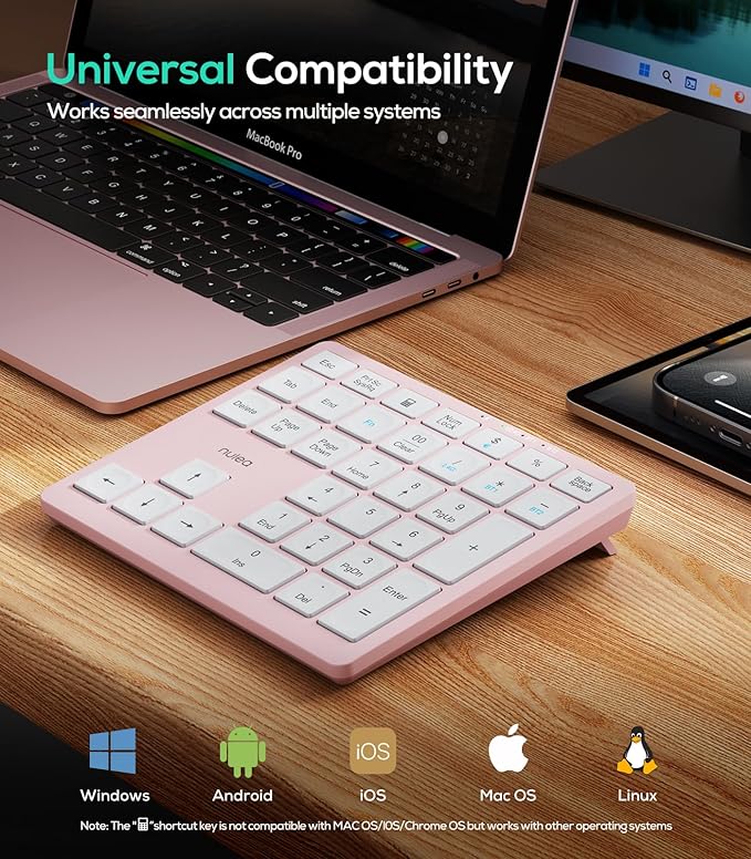 Nulea Wireless Number Pad Bluetooth 5.0 & 2.4G Portable Numeric Keyboard - Image 3