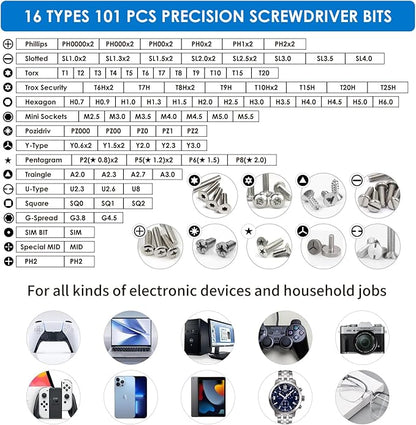 SHARDEN Precision Screwdriver Set, 122 in 1 Electronics Magnetic Repair Tool Kit - Image 2