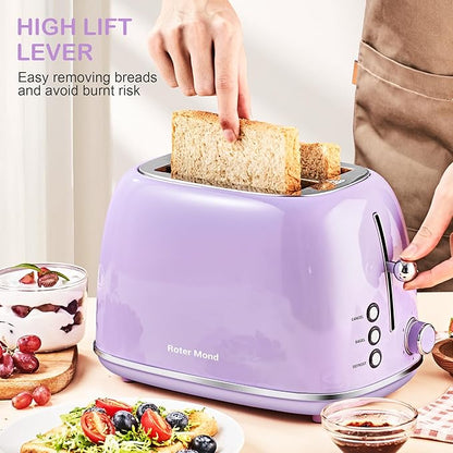 Roter Mond 2 Slice Toaster Retro Stainless Steel - Image 7