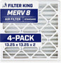 Filter King 13.25x13.25x2 Air Filter | 4-PACK | MERV 8 HVAC Pleated A/C Furnace by FilterKing