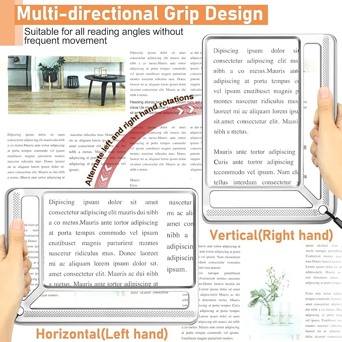 5X Full Page Magnifying Glass for Reading, Lightweight Rectangular Magnifier - Image 5