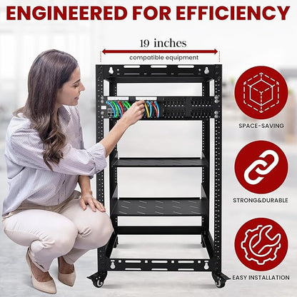 Pyle 20U Open Frame Server Rack - Image 5