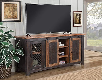 Martin Svensson Home Santa Fe Solid Wood TV Stand, Antique Black and Aged - Image 7