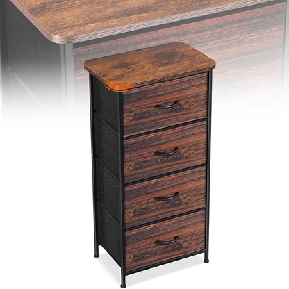 Curved Profile Dresser for Bedroom，4 Fabric Drawer Dresser by Sonharlar