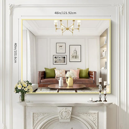 40x48inch Gold Bathroom Mirror, Large Rectangular Wall Mirrors - Image 7