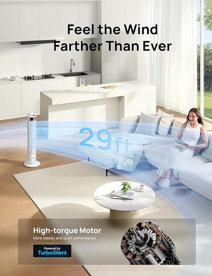 DREO Tower Fan for Bedroom, 4 Speeds, 3 Modes Standing Fans for Room - Image 4