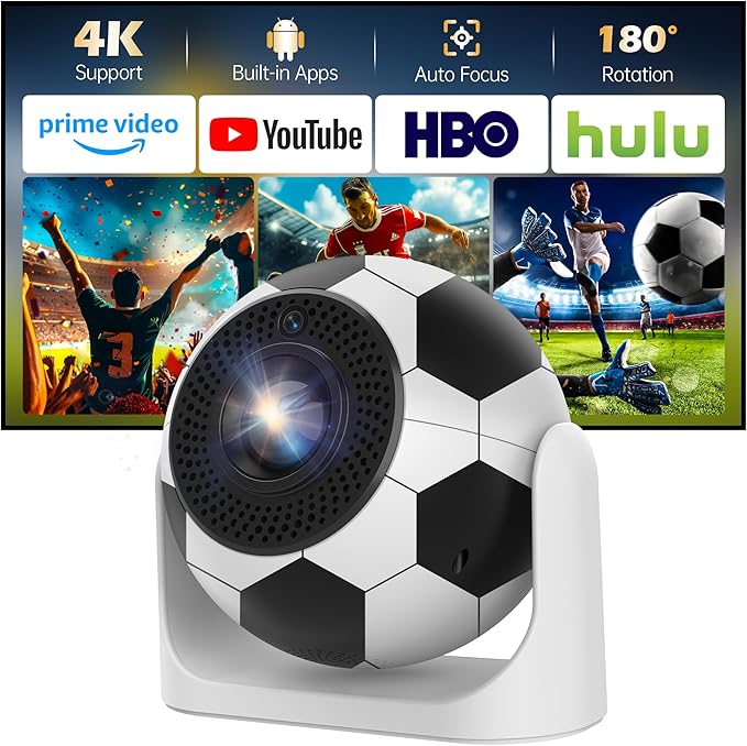 Mini Portable Projector with WiFi and Bluetooth, Built-in Apps Smart Projector by Unknown